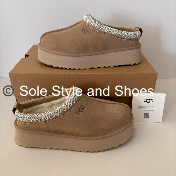 UGG Tazz Slippers Sand 7 New in Box - Picture 9 of 9